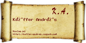 Küffer András névjegykártya